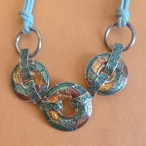 Multicolor Enamel Pendant Necklace